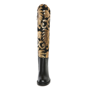 WETKISS del Commercio All'ingrosso 2019 di Fascia Alta del Fiore Dell'oro di Modo di Cuoio Reale Delle Donne di Inverno <span class=keywords><strong>Stivali</strong></span> <span class=keywords><strong>Lunghi</strong></span> <span class=keywords><strong>Stivali</strong></span> Al Ginocchio In Pelle di Alta <span class=keywords><strong>Stivali</strong></span> per Le Donne - Product Image 5