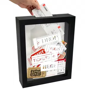 Black Wood Shadow Box Frames Deep Glass 3D Painting Frame