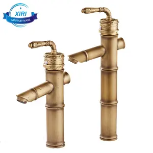 Fashion Bathroom Sink Faucet Antique High Bamboo basin water mixer tap Single Handle hot and cold water Deck Mount XR8032