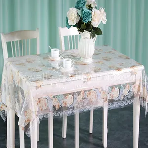 <span class=keywords><strong>Nappe</strong></span> transparente imprimée en <span class=keywords><strong>plastique</strong></span>, <span class=keywords><strong>nappe</strong></span> en vinyle transparente, protections de table - Product Image 1