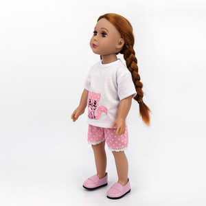Thời trang T-Shirt và quần short linh sam cho 18 inch búp bê. Trang Phục Búp bê bé gái - Product Image 4