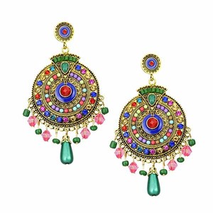 <strong>Handmade</strong> Bohemian Colorful Beads Drop Ear Studs <strong>Earrings</strong> for Women Ethnic Fashion Jewelry - Product Image 2