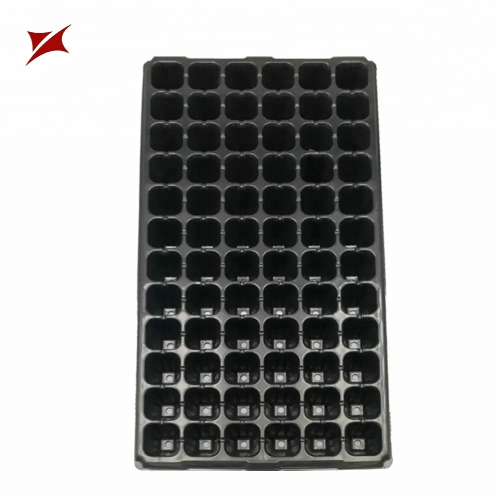 Customized 105 / 128 cells PET Plastic Seedling Grow Nursery Plant Trays