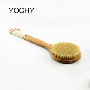 Brosse corporelle en bambou, brosse pour nettoyer <span class=keywords><strong>la</strong></span> <span class=keywords><strong>peau</strong></span> sèche, exfoliante et longue manche - Product Image 5