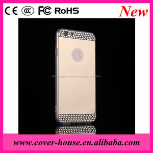 Hechos a <span class=keywords><strong>mano</strong></span> de la <span class=keywords><strong>PC</strong></span> del TPU cristal de diamante de espejo <span class=keywords><strong>caja</strong></span> del teléfono para el iPhone 6 6 S - Product Image 2