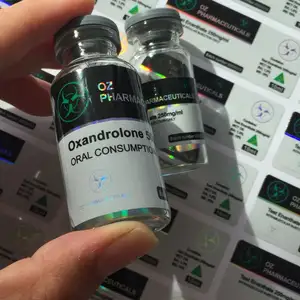 Steroid fläschchen glas glänzend label custom pharma wasserdichte hohe qualität 10ml fläschchen label mit hologramm