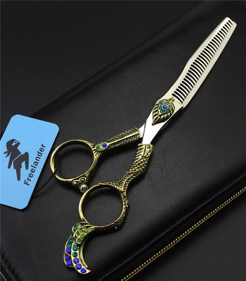 6.0 inch Freelander 440C TB-65 Phoenix fashion modeling scissors Professional hairdressing scissors