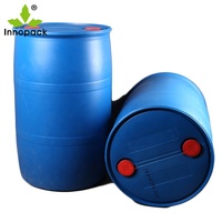 Tambour plastique HDPE bleu, seau plastique de 200 litres, 200 l