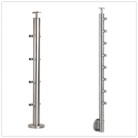 Design moderne et économique de garde-corps d'escalier extérieur avec barre en acier inoxydable