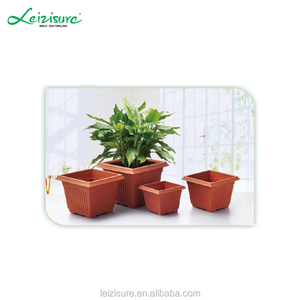 En terre cuite, noir et vert carré pépinière pot de fleur planteur avec 7 tailles pour le jardinage - Product Image 1