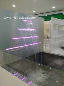 Cascade de <span class=keywords><strong>piscine</strong></span> d'eau LED multicolore, barrière d'eau, fontaine d'étang mural - Product Image 3