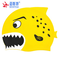 Bonnet de bain requin pour enfants, élastique, imperméable, mignon, Style dessin animé, pour garçons et filles