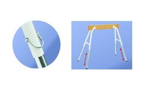 Planches en bois et acier avec trépied, pieds télescopiques cheval pour scie à pied, charpentier - Product Image 3