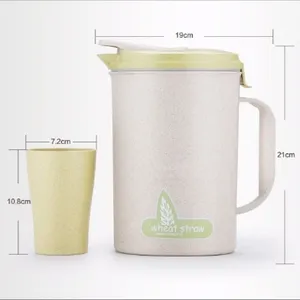 Sản Xuất Tại Trung Quốc Bán Buôn BPA Free Lúa Mì Rơm Trung Đông Tea Pot/ Tea Cup Bộ