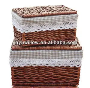 Linyi wicker trunk with lid wholesale basket