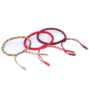 Phật Giáo Dệt Tay Đầy Màu Sắc Bracelet Red Rope Vòng Tay & Bangles Hot Phong Cách Điều Chỉnh Phụ Nữ Pulseras