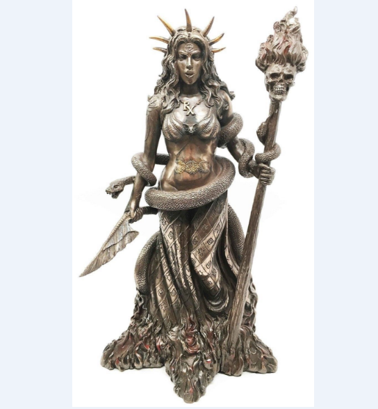 Estátua personalizada grécia protetora deusa hecate com estatueta de cobra