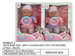 Cheap <strong>Top</strong> Selling <strong>Baby</strong> <strong>Doll</strong> with 4 Sounds <strong>Dolls</strong> Toys for Kids with 5 Pcs Accessories Window Box Fashion <strong>Doll</strong> - Product Image 4