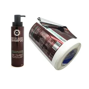 Custom Self-Adhesive Waterproof Silver Foil Aluminum Label For Hair Shampoo And Conditioner