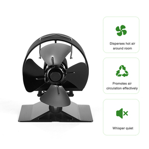 Chauffage d'intérieur d'hiver Mini ventilateur pour poêle à granulés 4 pales d'échappement Ecofan Heat Powered Stove Top Fan Fireplace Set Accessories - Product Image 1