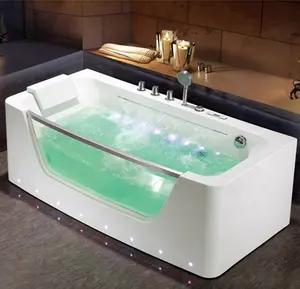 1 pezzo Di Lusso di Vetro Temperato Vasca Da Bagno Ammollo Freestanding Bagno Caldo Tubi con la Bolla di Aria per Adulti