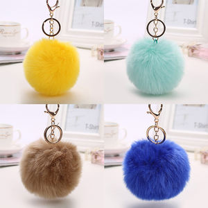 Yongze personalizzabile 8 cm in morbida pelliccia di coniglio <span class=keywords><strong>pompon</strong></span> a forma di palla in pelliccia sintetica <span class=keywords><strong>Pom</strong></span> <span class=keywords><strong>Pom</strong></span> per peluche portachiavi - Product Image 2