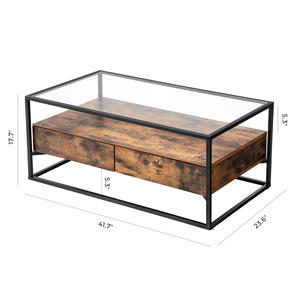 <span class=keywords><strong>Meuble</strong></span> de Table basse en bois/verre, mobilier de salon moderne, 12 mois, livraison gratuite - Product Image 4