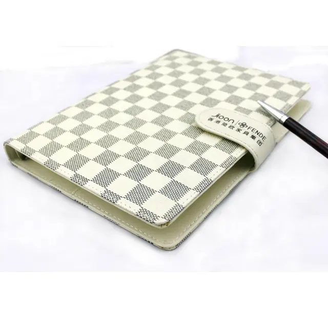 Checks Cover Journal Notebook Ausgefallene personal isierte hand gefertigte nachfüllbare Leder Geschenk PU Opp Tasche Weiß OEM Tagebücher mit Leder