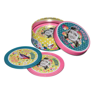 Metal <strong>Round</strong> <strong>Cake</strong> <strong>Tin</strong> Sets Coaster <strong>Tin</strong> Box - Product Image 1