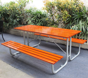 Outdoor in acciaio <span class=keywords><strong>e</strong></span> tavolo in legno <span class=keywords><strong>e</strong></span> panca - Product Image 3