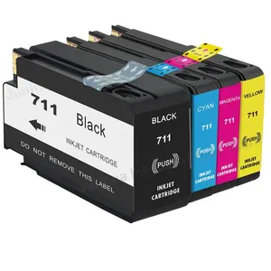 711 pengganti kartrid tinta kompatibel dengan B-T untuk Printer HP DesignJet T125 (5ZY57A) T130 T530 (5ZY58A) T525 24-in