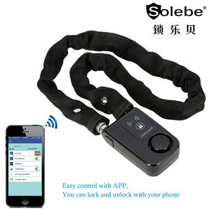 Personnalisé <span class=keywords><strong>vtt</strong></span> moto chaîne cadenas d'alarme avec sirène vibrations bluetooth smart lock - Product Image 2