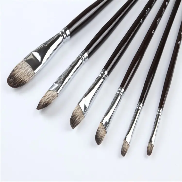 Art Brush Set-Super Dassenhaar Mengsel-Hazelaar Kunstenaar Borstel Set Voor Olie, Aquarel, Acryl, olie Lange Handvat Kunstenaar Penselen