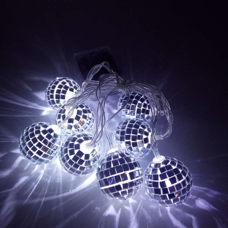 Silver Disco Ball Light Battery Operated