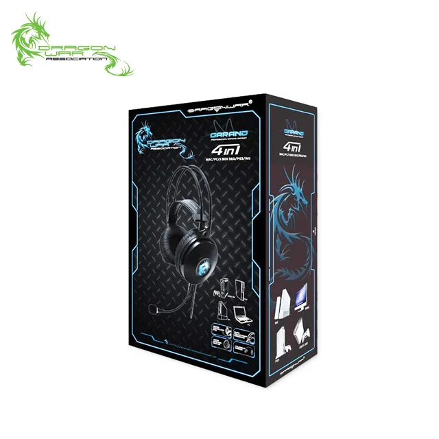 Dragão Guerra 4 em 1 wired Gaming Headset para PC, PS3, xBox, wii