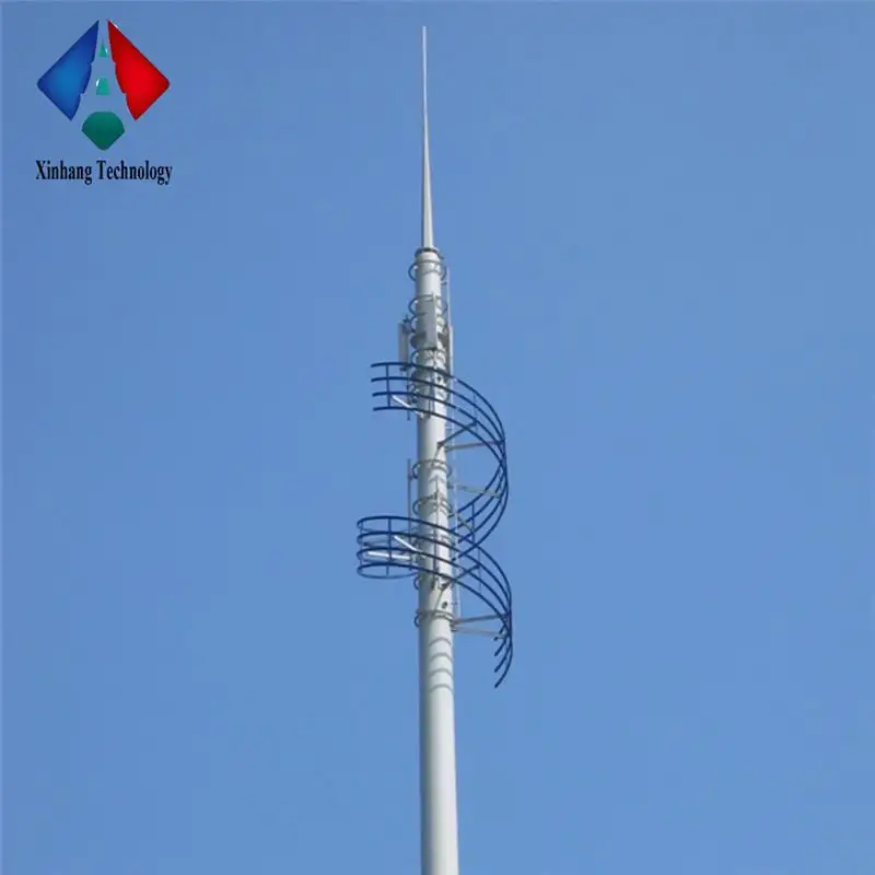 Einzigen rohr terminal 15 mt stahl monopole antenne mast telecom monopole hersteller
