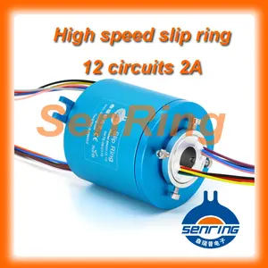 Max 5000Rpm Hoge Snelheid Slip Ring Met Boring 12.7Mm 12 Circuits 2A