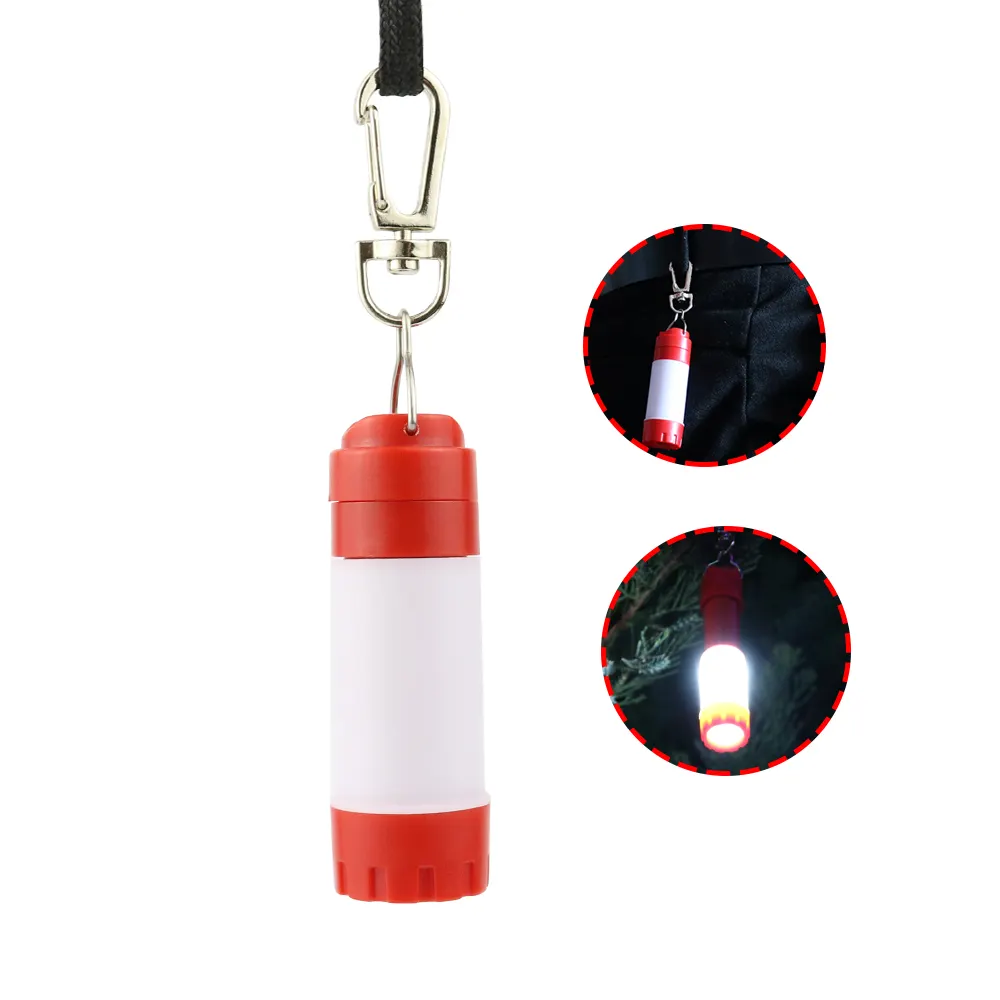 Mini Portable LED พวงกุญแจไฟฉายสำหรับ Camping EDC ไฟฉายแบตเตอรี่แห้ง ROHS Ip44 >12 ABS Ce