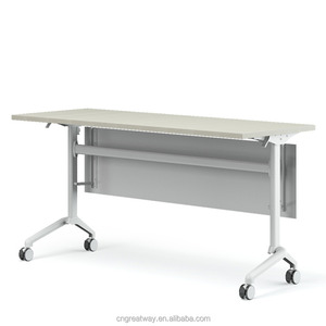 Greatway Folding Desk <strong>with</strong> <strong>Wheels</strong> Office Meeting Training Folding Study <strong>Table</strong> - Product Image 2