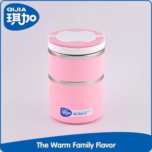Diseño funcional <span class=keywords><strong>bicapa</strong></span> ronda de acero inoxidable y plástico lonchera japonesa - Product Image 1