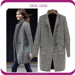 Cappotti Invernali di Lana alla Moda, <span class=keywords><strong>Monopetto</strong></span> con Lungo Risvolto, Giacche <span class=keywords><strong>Trench</strong></span> con Bottoni e Tasche, Cappotto Completo da <span class=keywords><strong>Donna</strong></span> - Product Image 2