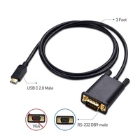 Cable Adaptador Serial USB-C a RS-232 DB9 para Impresora, Computadora, Escáner de Código de Barras - 1.8 Metros