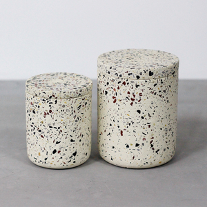 Pot de bougie en béton avec couvercle en pierre naturelle, terzzo blanc, pour la fabrication de cire de soja, g - Product Image 3