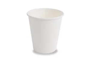 Tazas de papel blanco liso, taza de café de papel para taza caliente biodegradable