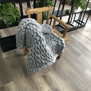 Cực Đan Siêu Chunky Đan Merino Len Bông Chăn Nữ Hoàng Kích Thước Tua Mô Hình Mặc Di Động Bộ Đồ Giường Bé Sơ Sinh - Product Image 5