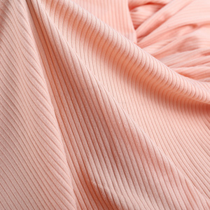 A buon mercato spazzolato poliestere bi-stretch 1x1 costola tessuto a maglia materiale negozio - Product Image 2