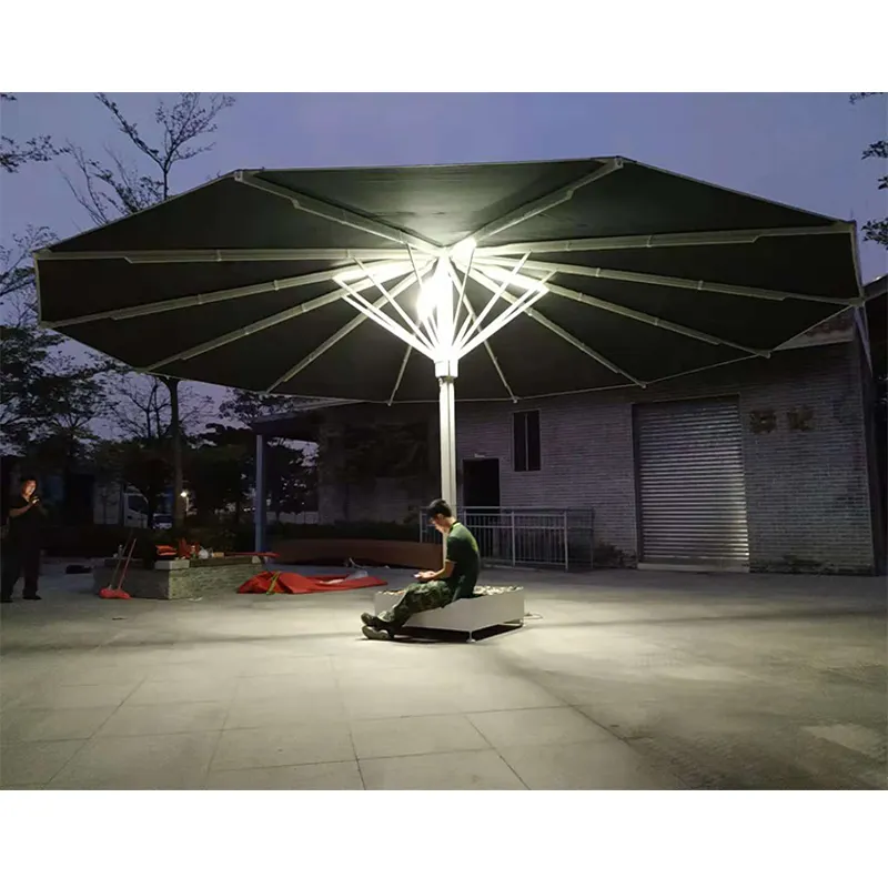 10 Feet 3M Vườn Bãi Biển Tròn Patio Thương Mại Umbrella Với Cơ Sở Và LED