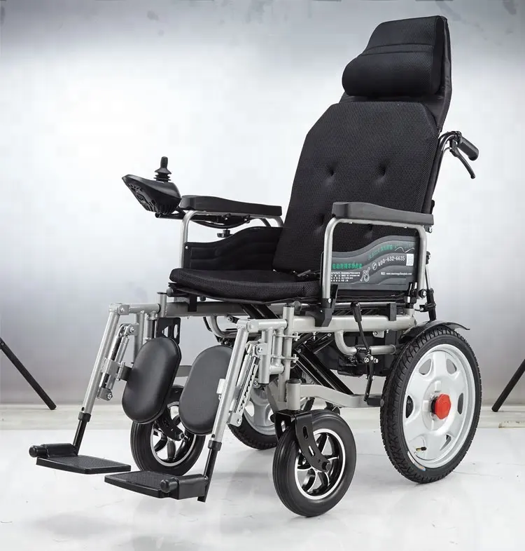 Silla de ruedas eléctrica plegable portátil, motor sin escobillas de aluminio, precios con batería de litio para personas diabled