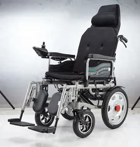 アルミブラシレスモーターポータブル折りたたみ式電動車椅子リチウム電池付き障害者用