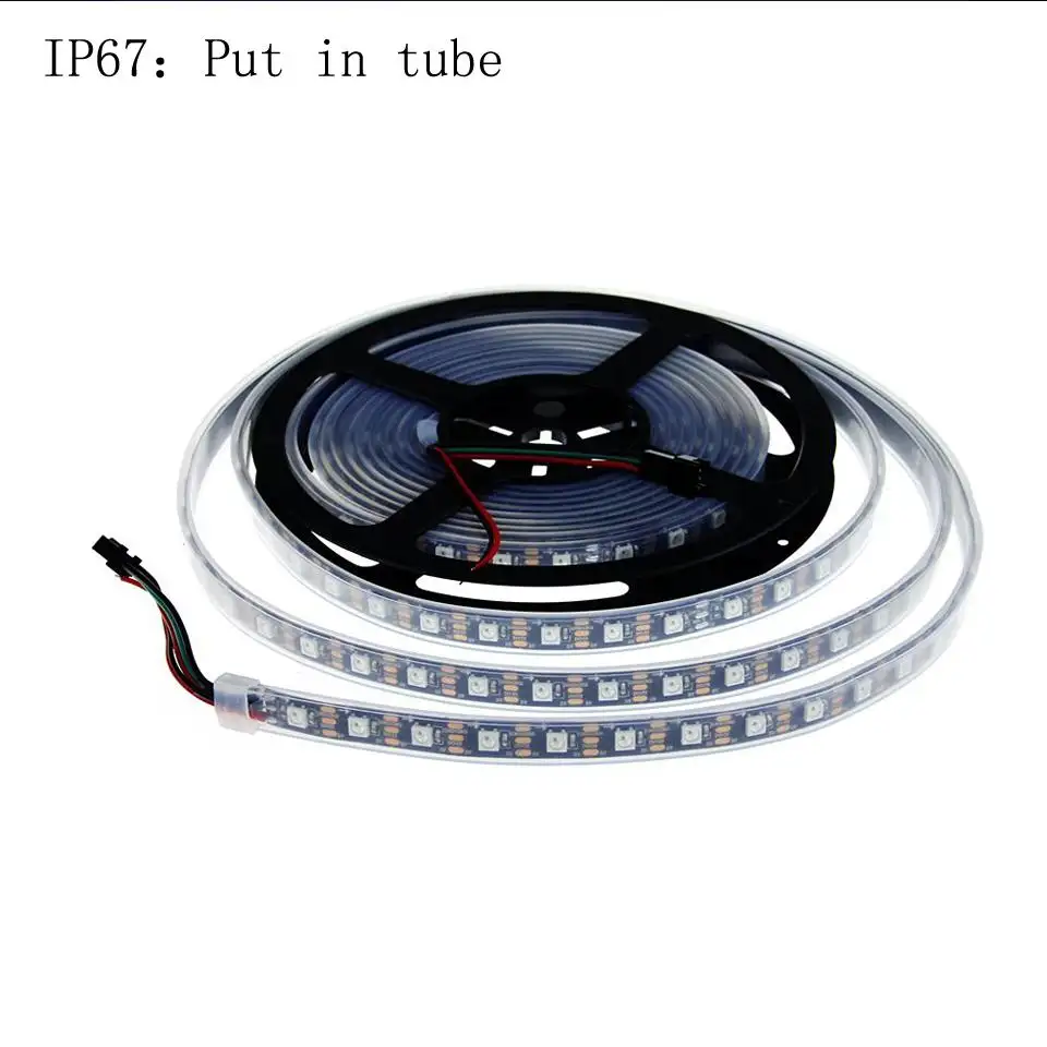 On sales battery led light stripe with flexible diffuse IP67 60leds/m SK6812 Single point single control